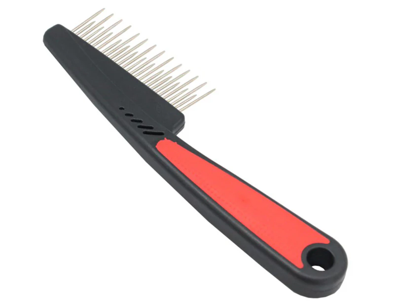 Paws & Claws 18cm Grooming Comb - Black/Red