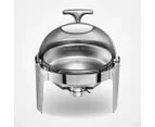 SOGA 2X 6L Round Chafing Stainless Steel Food Warmer with Glass Roll Top