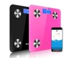 SOGA 2X Wireless Bluetooth Digital Body Scale Bathroom Health Analyser Weight Black/Pink 1