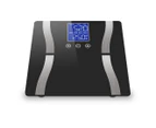 SOGA 2X Glass LCD Digital Body Fat Scale Bathroom Electronic Gym Water Weighing Scales Black/Purple