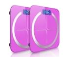 SOGA 2X 180kg Glass LCD Digital Fitness Weight Bathroom Body Electronic Scales Pink 1