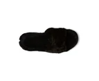 Homyped Women's Fluffy Snug Slippers Black