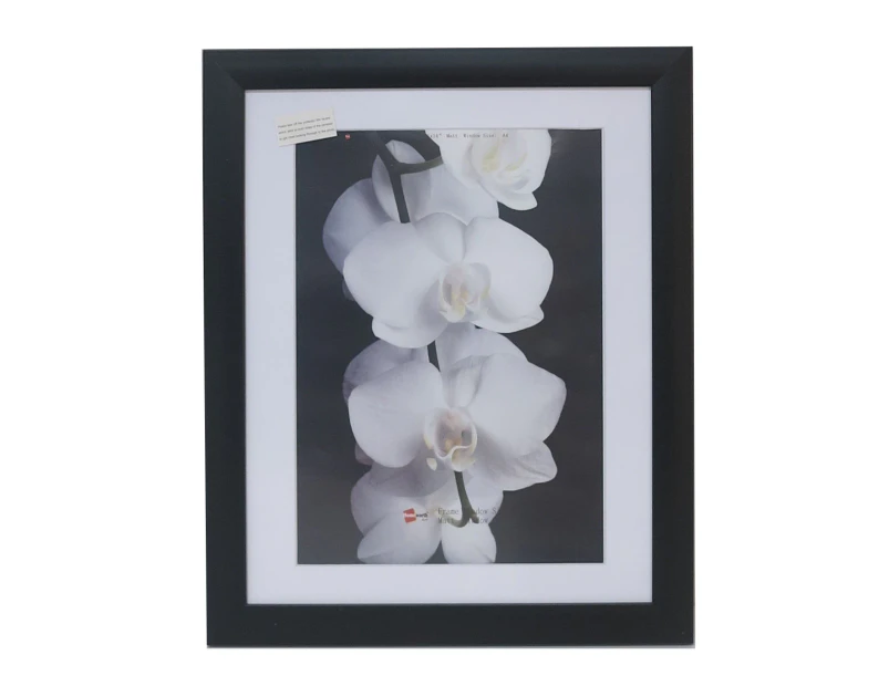 For 11x14" Photo -Picture Frame Black With Mat Border