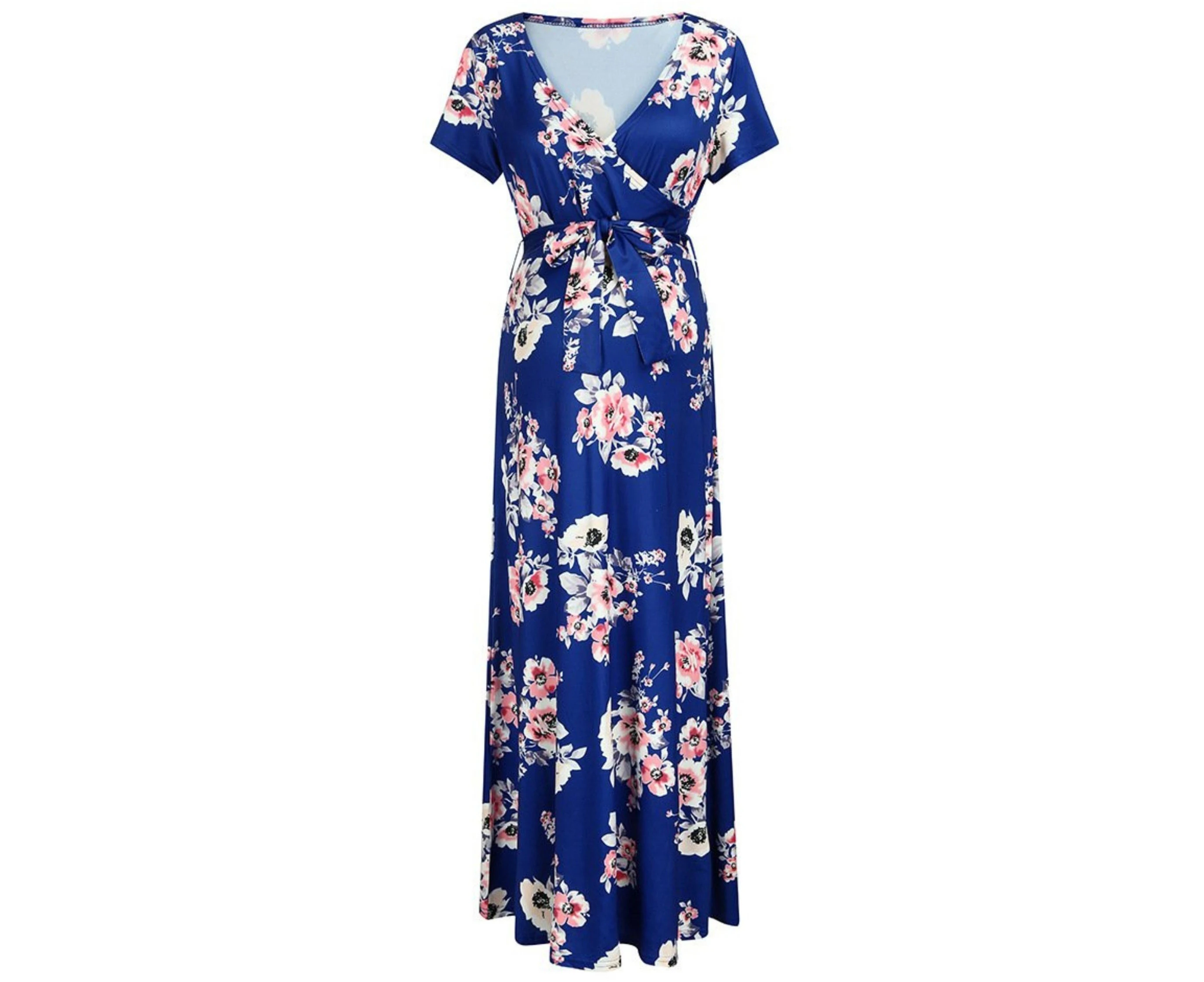 Maternity & Nursing Maxi Dress - Floral Print