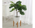 West Avenue Plant Pot & Stand - White/Natural