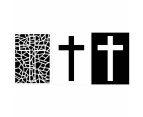 Maker Forte Stencil By Hedgehog Hollow 4"X5.5" - Stained Glass Cross*