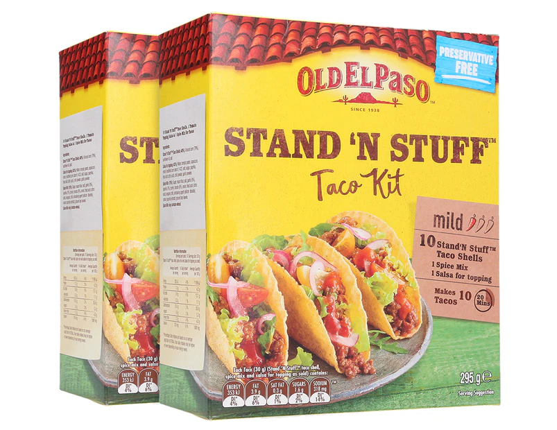 2 x Old El Paso Mild Stand ‘n Stuff Taco Kit 295g
