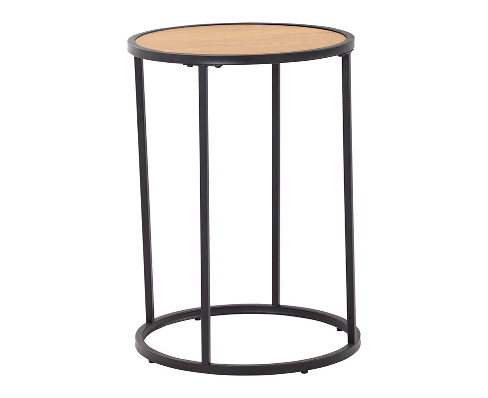 BRADFORD Side Table 40cm  - Natural & Black