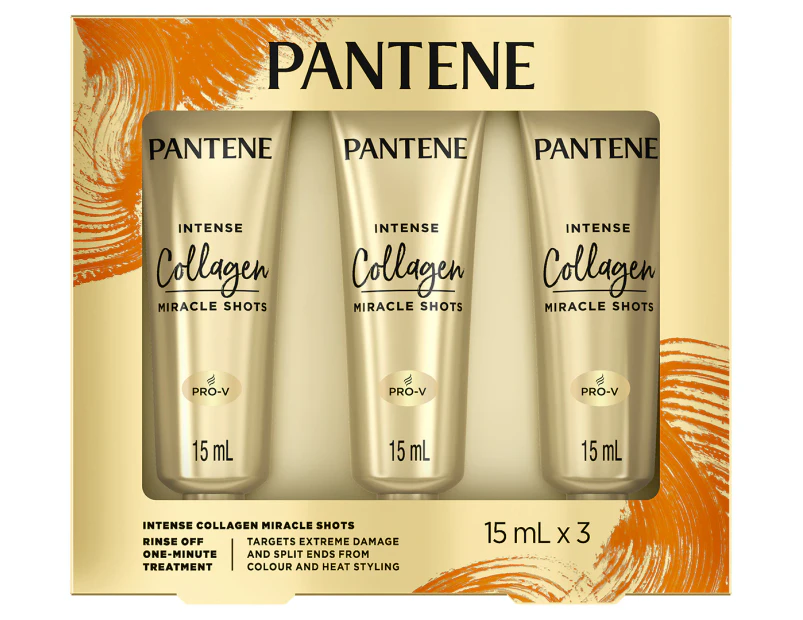 3 x Pantene Intense Collagen Miracle Shots Treatment 15ml