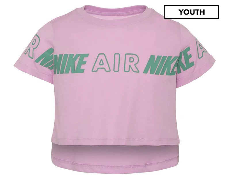 Nike Youth Girls' Air Taping Crop Tee / T-shirt / Tshirt - Arctic Pink