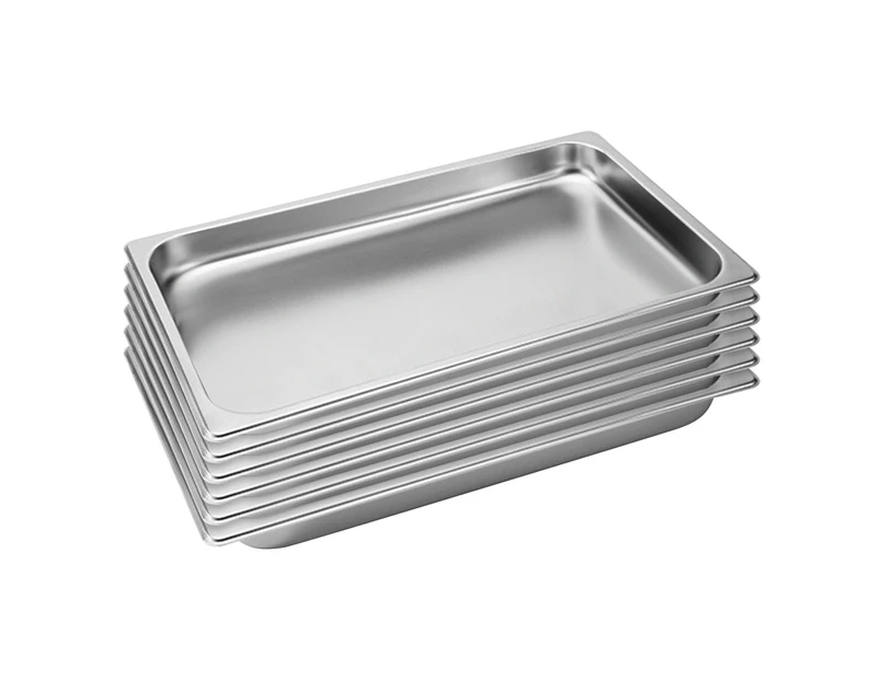 SOGA 6X Gastronorm GN Pan Full Size 1/1 GN Pan 4cm Deep Stainless Steel Tray