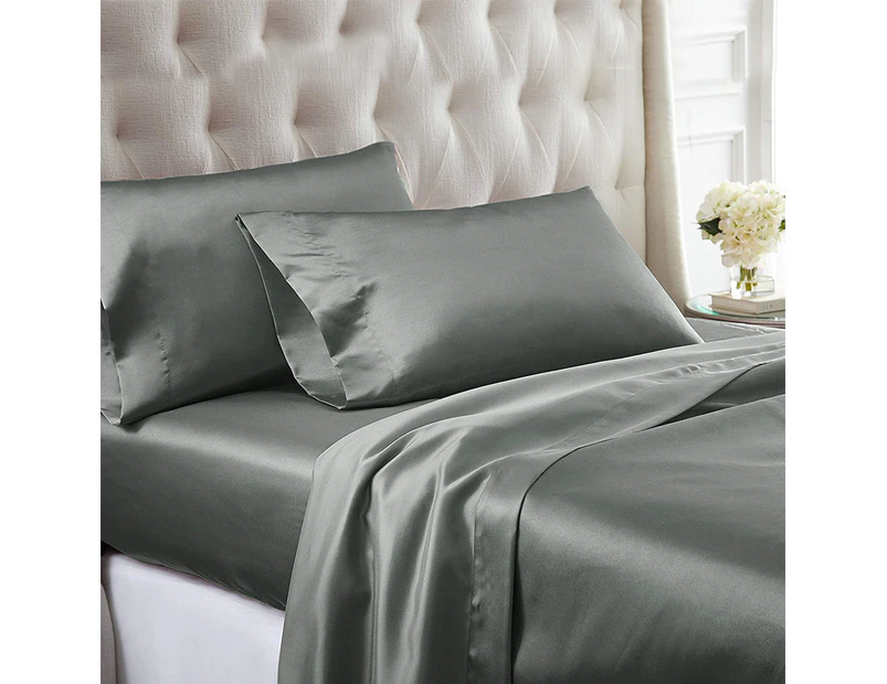 Luxor - 1000TC Ultra Soft Art Silk Satin Sheet Set Grey