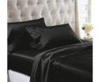 Luxor - 1000TC Ultra Soft Art Silk Satin Sheet Set Black