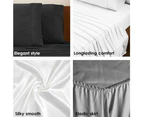 Luxor - 1000TC Ultra Soft Art Silk Satin Sheet Set White