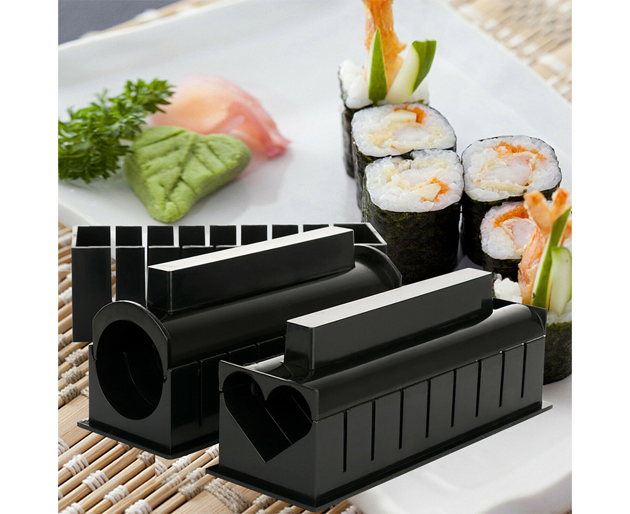 11pcs Quick Sushi Maker Rice Roll Mold Kitchen DIY Chef Set Moul Mould  Roller