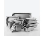 SOGA 6X Gastronorm GN Pan Full Size 1/3 GN Pan 6.5 cm Deep Stainless Steel Tray