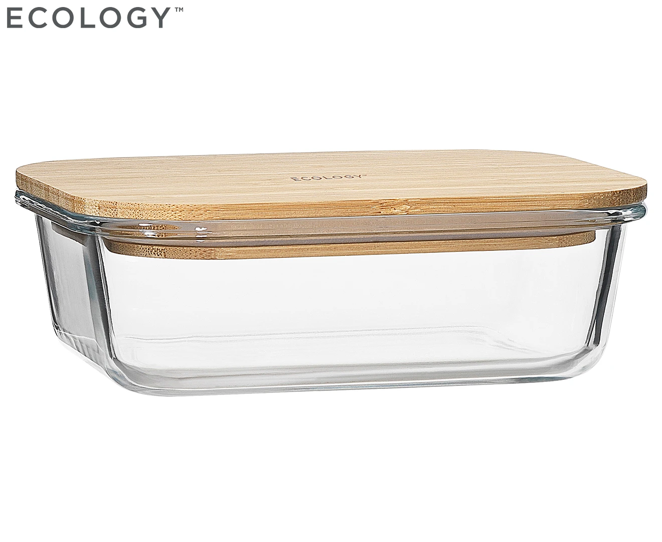 Ecology 20x15cm Nourish Rectangle Storage Container w/ Bamboo Lid - Clear/Natural