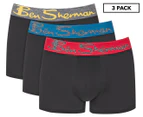 Ben Sherman Men's Kai Trunks 3-Pack - Black/Multi