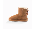 'New generation' ugg ladies classic mini bailey bow boots 1 ribbon boot - chestnut