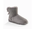 'New generation' ugg ladies classic mini bailey bow boots 1 ribbon boot - grey