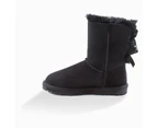 'New generation' ugg ladies classic bailey bow boots 2 ribbon boot - black