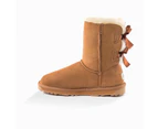 'New generation' ugg ladies classic bailey bow boots 2 ribbon boot - chestnut