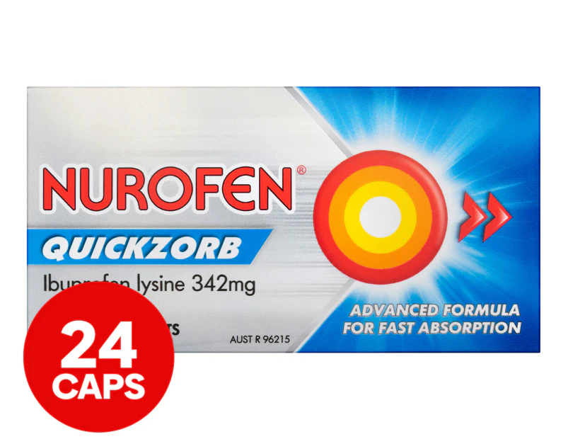 Nurofen Quickzorb Ibuprofen Lysine 342mg 24 Caps