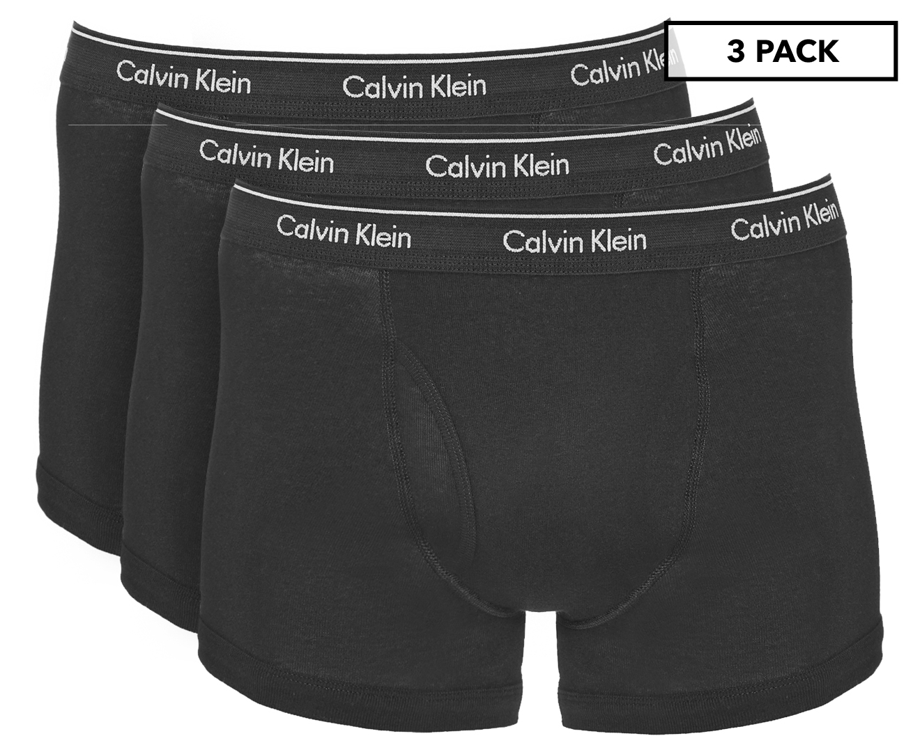 Calvin Klein Men's Classic Cotton Trunks 3-Pack - Black | Catch.co.nz