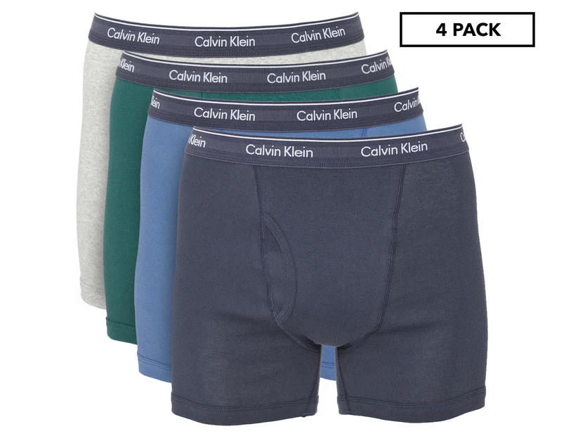 Calvin Klein Men's Classic Cotton Boxer Briefs 4-Pack - Mood Indigo/Atlantic Deep/Delft/Heather Grey