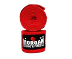 Morgan Cotton Boxing Hand Wraps 180Inch - 4M Long (Pair) - Red