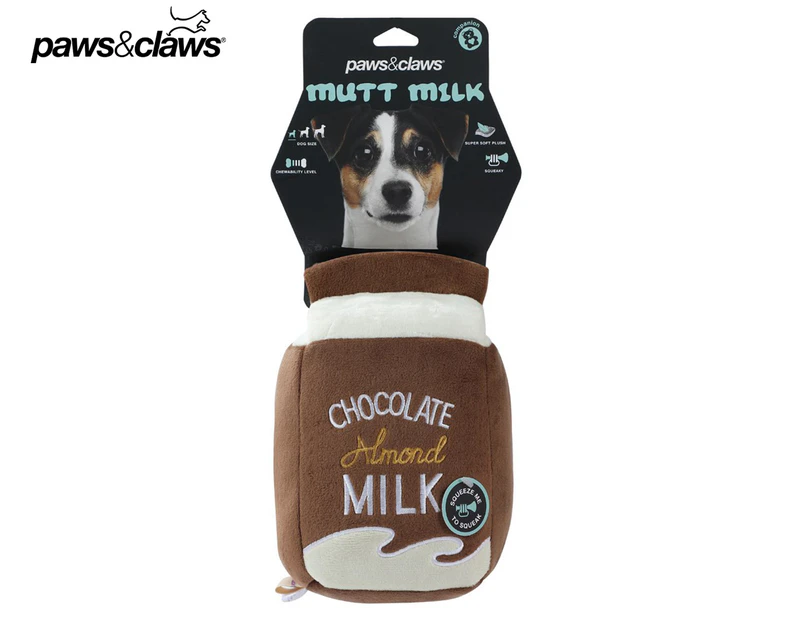 Paws & Claws Mutt Milk Plush Dog Toy - Chocolate