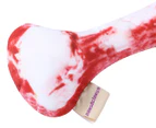 2 x Paws & Claws BBQ Meat Bone Dog Toy - White/Red