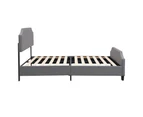 IHOMDEC BEF03 Queen Size Wooden Upholstered Bed Frame Grey