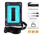 WIWU C-Robot Tablet Protective Case+Neck Strap Anti-fall Folding Cover For Samsung Galaxy Tab S6 Lite 10.4 P610/P615(2020)-Black&Blue
