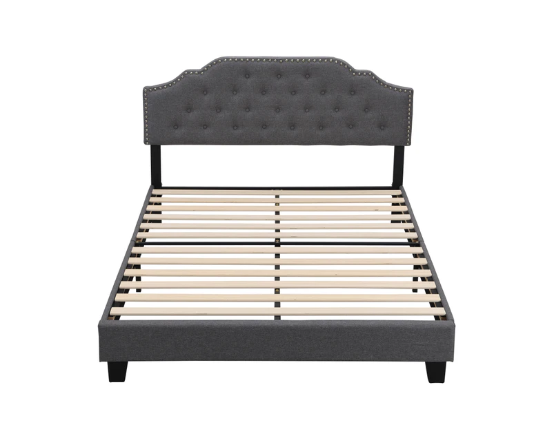 BEF02 Queen Size Bed Frame Base Mattress Platform Grey