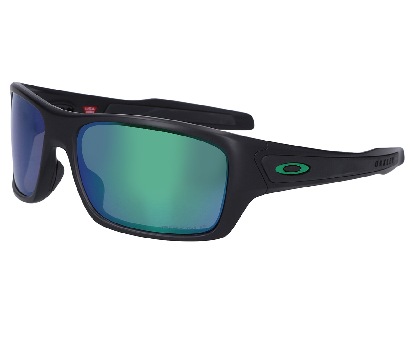 Oakley Men's Turbine Prizm Polarised Sunglasses - Matte Black/Jade |  