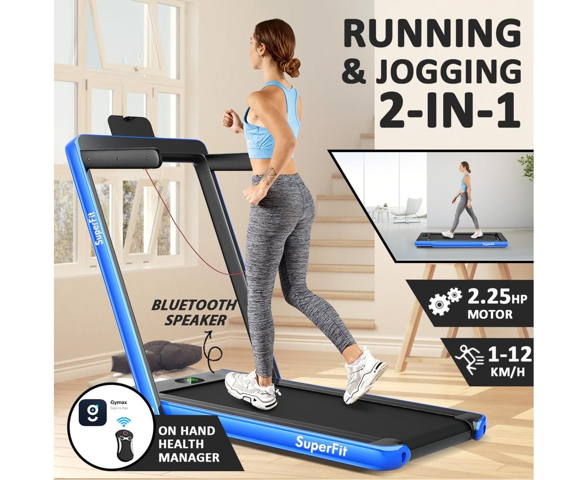 12 Preset Program & Heart Rate Sensor Compact Home Gym Cardio Training Workout Equipment GYMAX Folding Treadmill Electric Motorized Running Walking Machine with LCD Monitor 