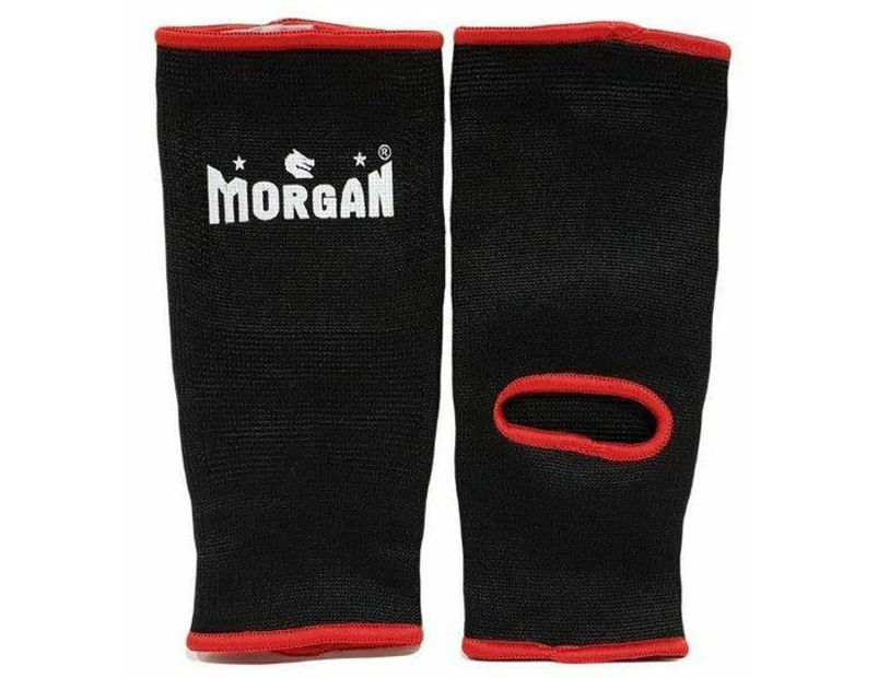 Morgan Ankle Protectors (Pair) Mma Muay Thai Kick Boxing Training - Black/Red Trim