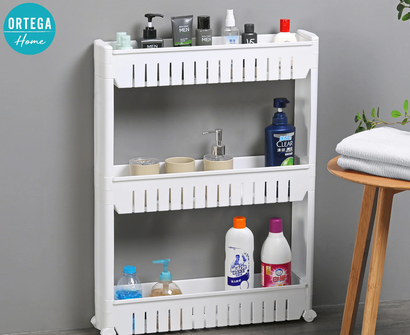 Ortega Home 3-Tier Storage Cart Organiser