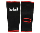 Morgan Ankle Protectors (Pair) Mma Muay Thai Kick Boxing Training - Black/Red Trim