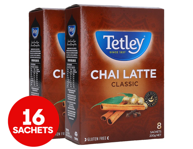 2 x 8pk Tetley Chai Latte Classic 200g