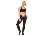 DKNY Sport Women's Two Tone Logo Drawcord Jogger Trackpants / Tracksuit Pants - Black