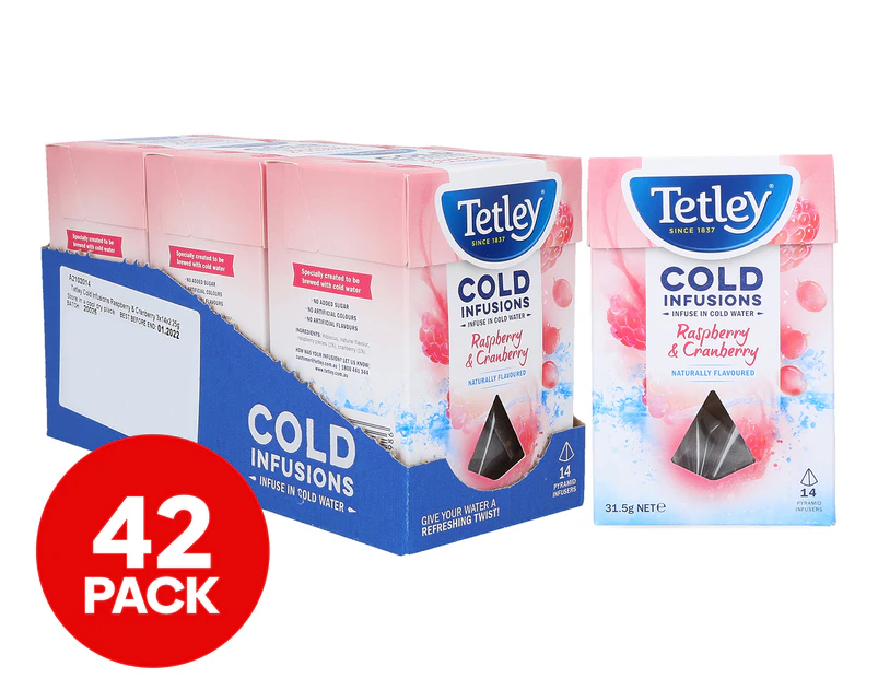 3 x 14pk Tetley Cold Infusions Raspberry & Cranberry 31.5g