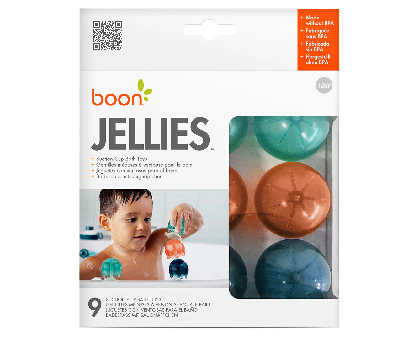 Boon Jellies Suction Cup Baby/Toddler Bath Water Fun Jelly Fish Toys 12m+ Navy