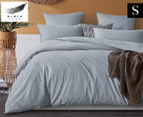 Gioia Casa Vintage Washed Cotton Single Bed Quilt Cover Set - Silver