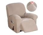 Super Stretch Recliner Sofa Cover 1-Piece Thick Soft Jacquard Recliner Slip Cover Recliner Chair Covers Slip Covers, Sand 1