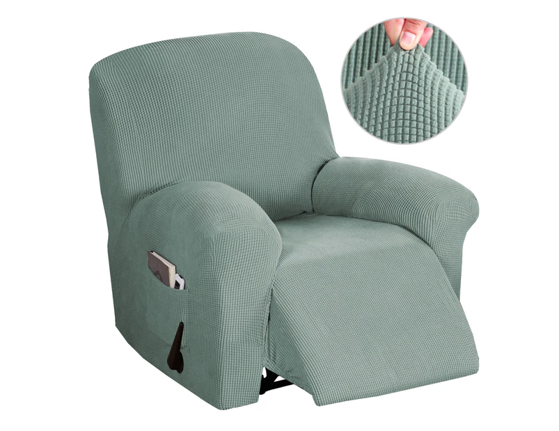 Super Stretch Recliner Sofa Cover 1-Piece Thick Soft Jacquard Recliner Slip Cover Recliner Chair Covers Slip Covers, Sage