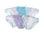 Childrens Girls Cotton Briefs (7 Pairs) (White/Blue/Pink) - KU253