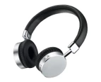 SWAMP T23 On-Ear Bluetooth Headphones Metal Earphone Wireless Headset Silver - Black/Silver
