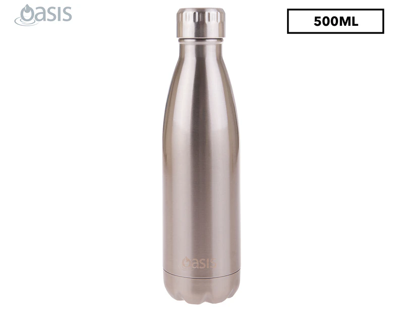 Oasis 500mL Double Wall Insulated Drink Bottle - Silver
